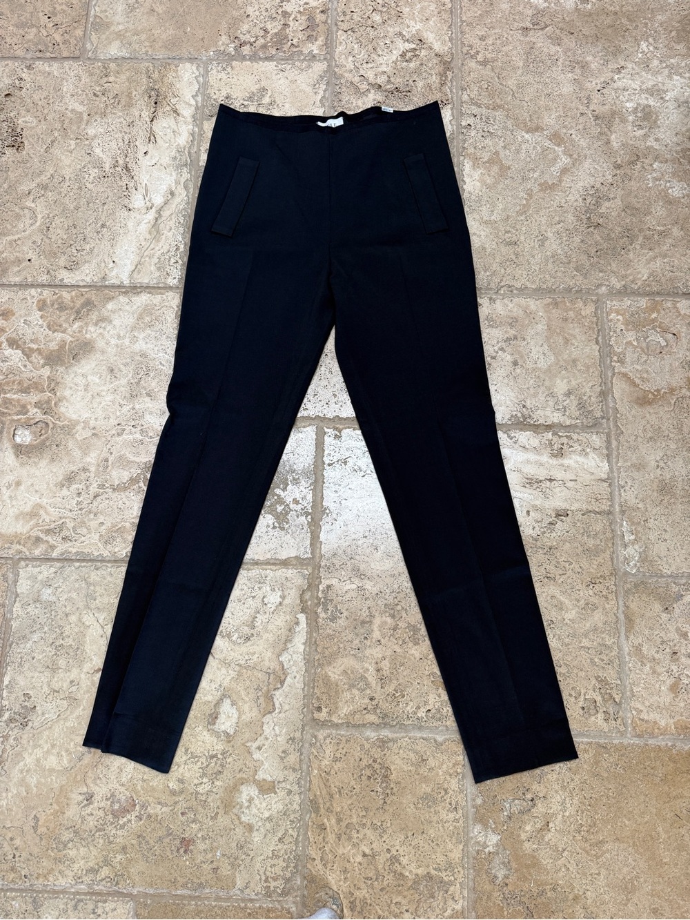 KULE Navy Tailored Slim Trousers, front pocket detail, Excellent!